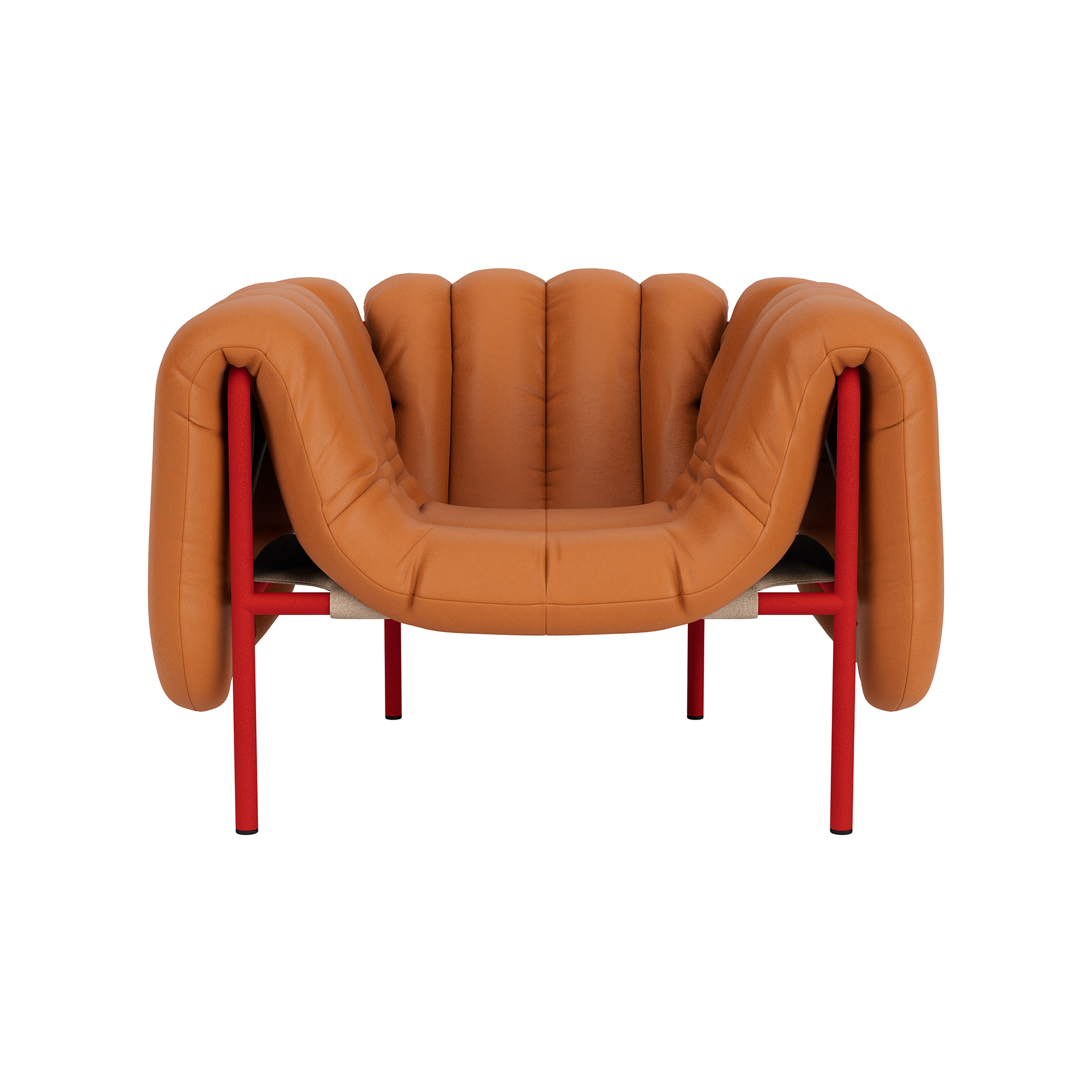 Puffy Lounge Chair, Elmosoft Leather 54035 / Traffic Red (UK), Art. no. 90115 (image 2)