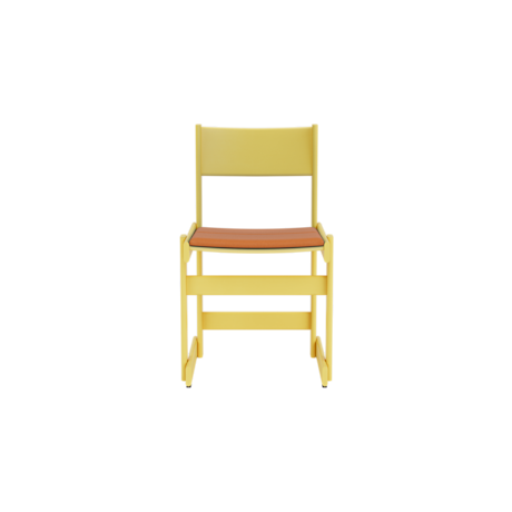 Bullnose Chair, Yellow / Elmosoft Leather 54035 Seat Pad UK