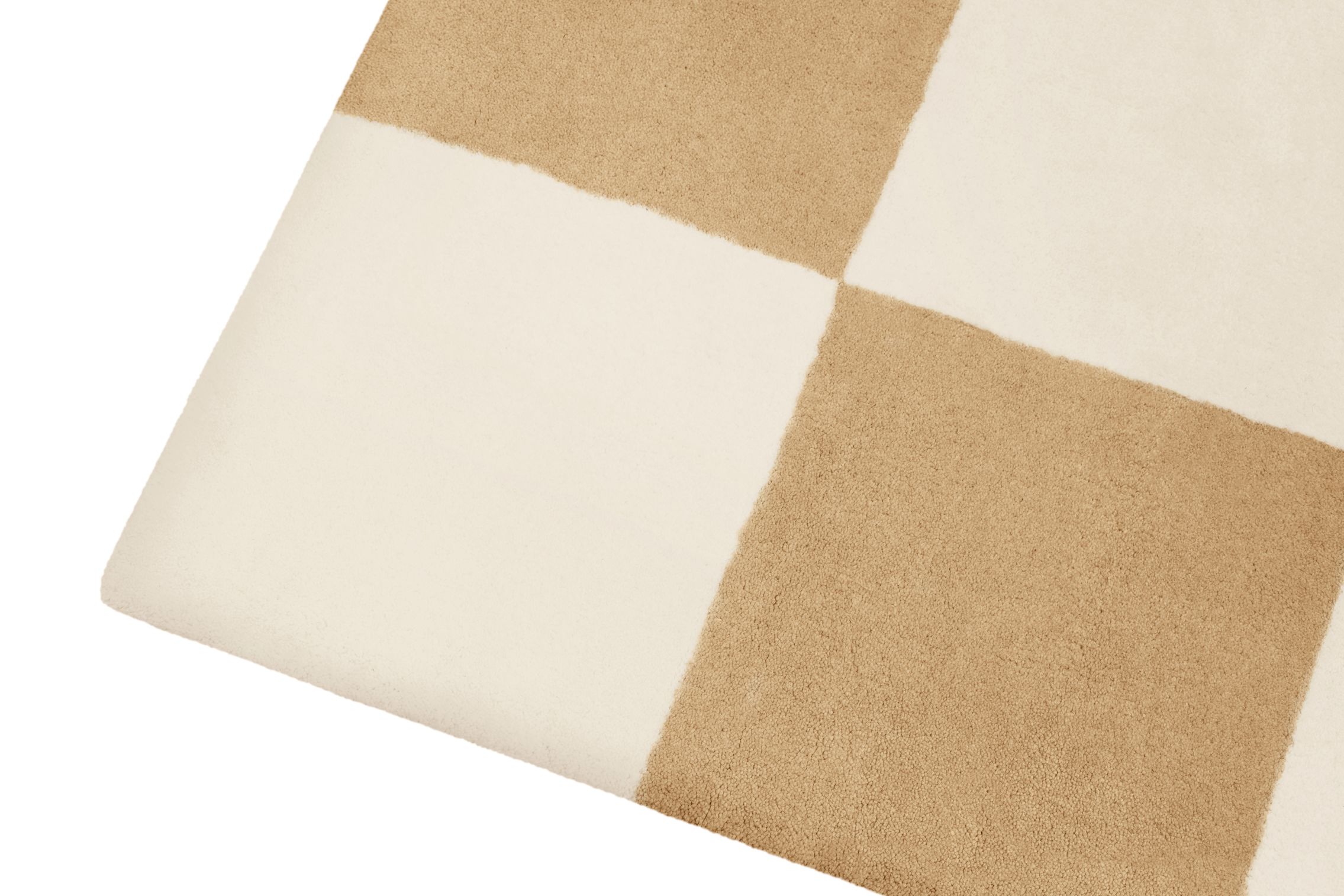 Cream Pattern Entry Rug Pattern Rug Large, Off-white / Cream Check — Hem