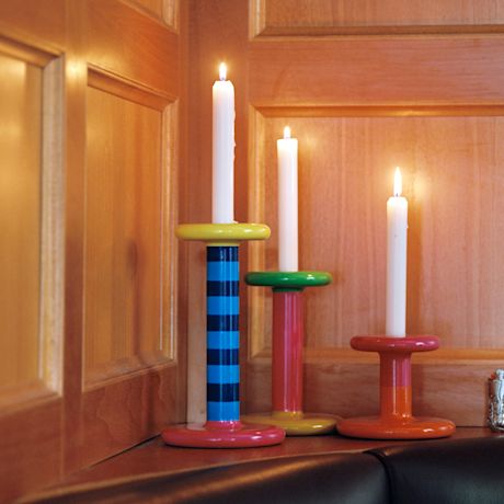 Pesa Candle Holder High, Sky Blue / Night Blue Stripe