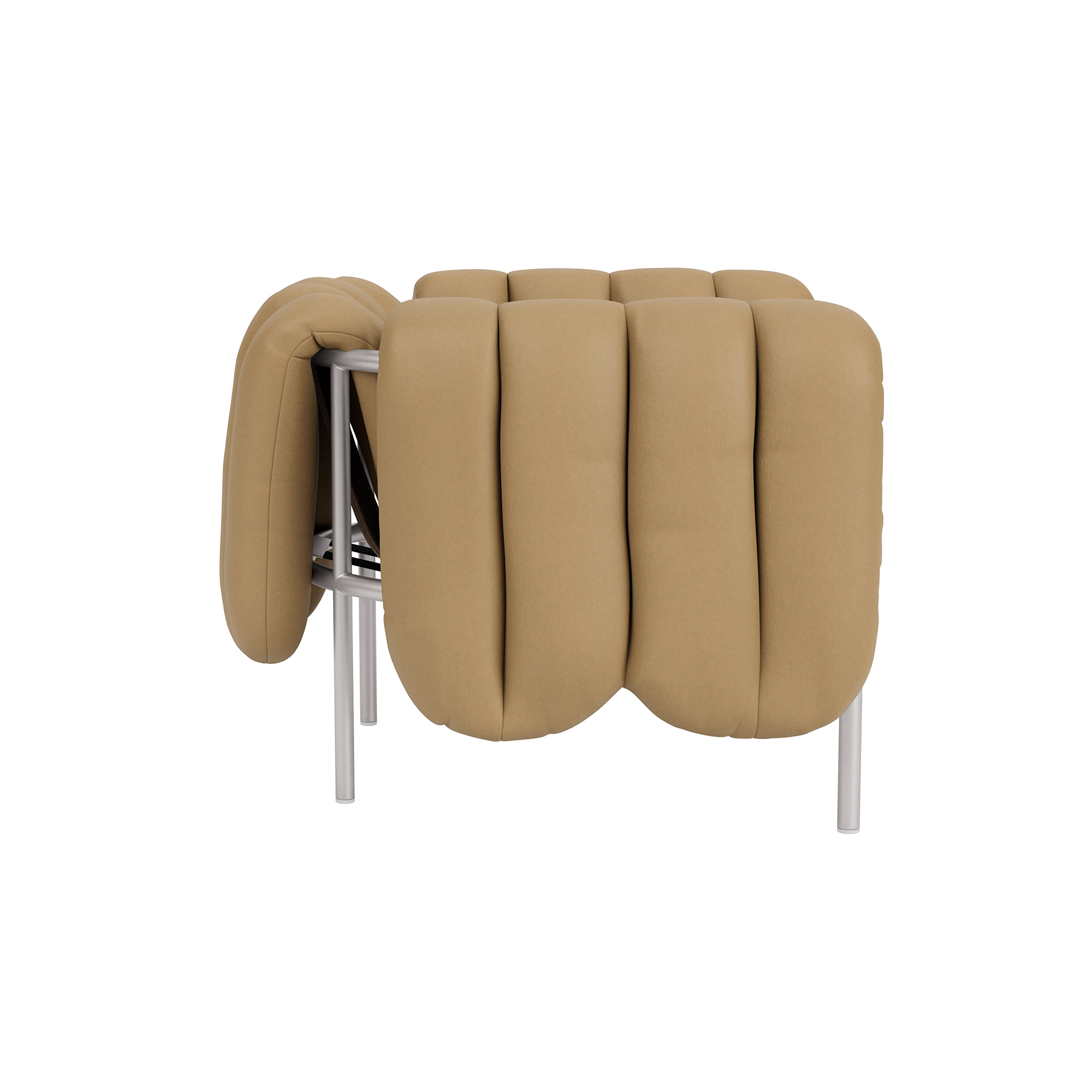 Puffy Lounge Chair, Elmosoft Leather 03009 / Stainless (UK), Art. no. 90134 (image 3)