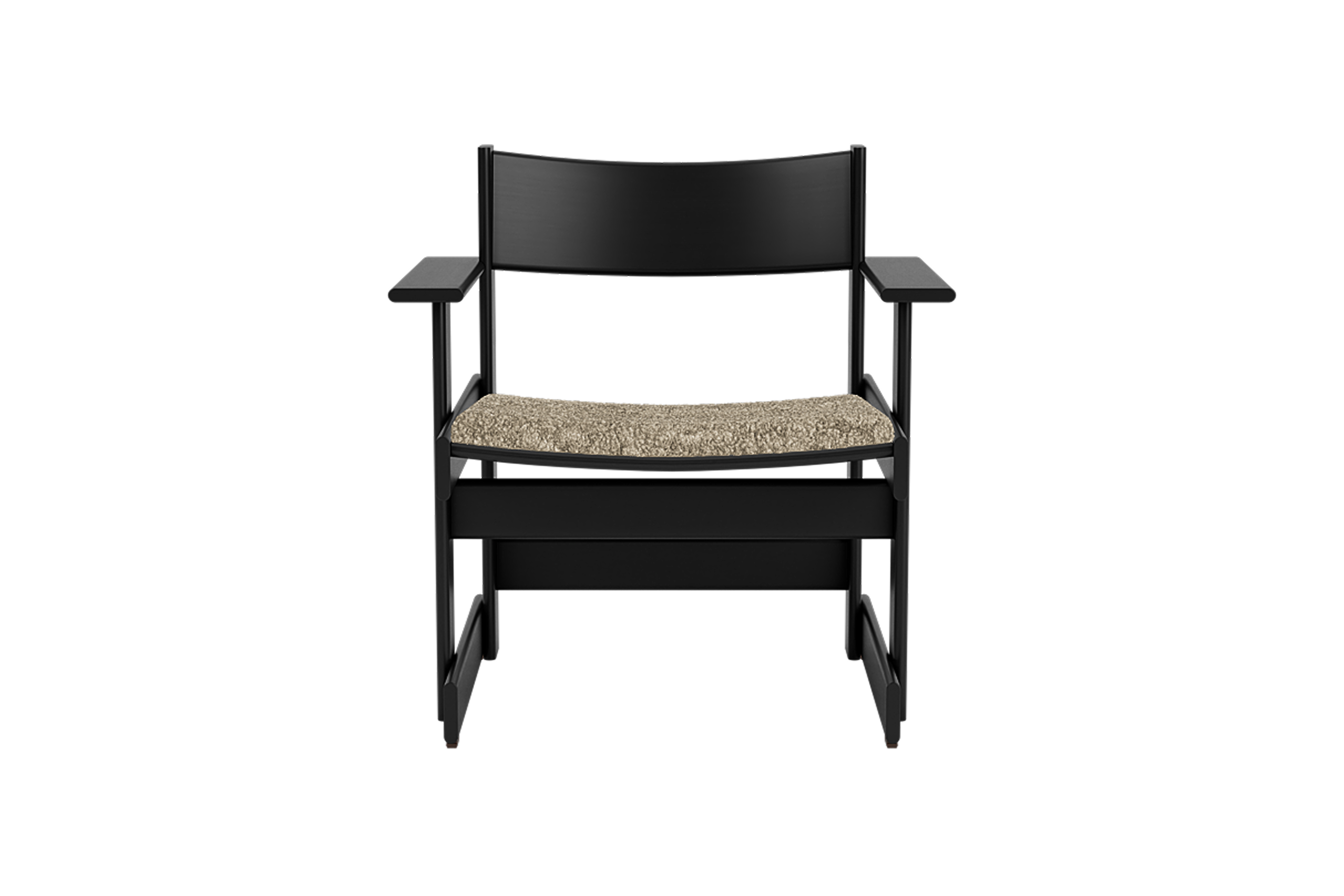 Bullnose Lounge Chair, Black / Taupe Sheepskin Seat Pad, Art. no. 31674 (image 2)