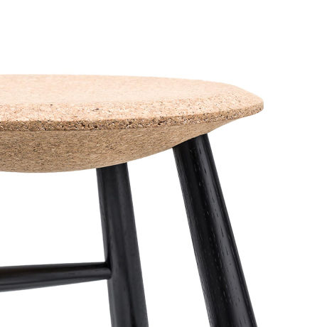 Drifted Bar Stool, Light Cork / Black