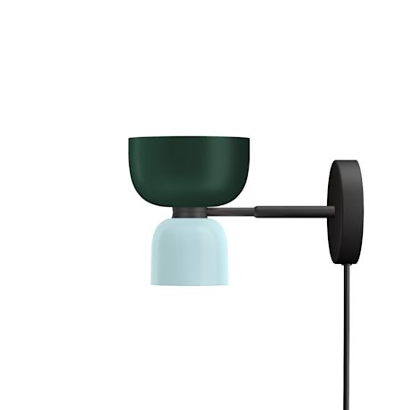 Alphabeta Wall Light + Cable, Black Green / Soft Blue (UK)