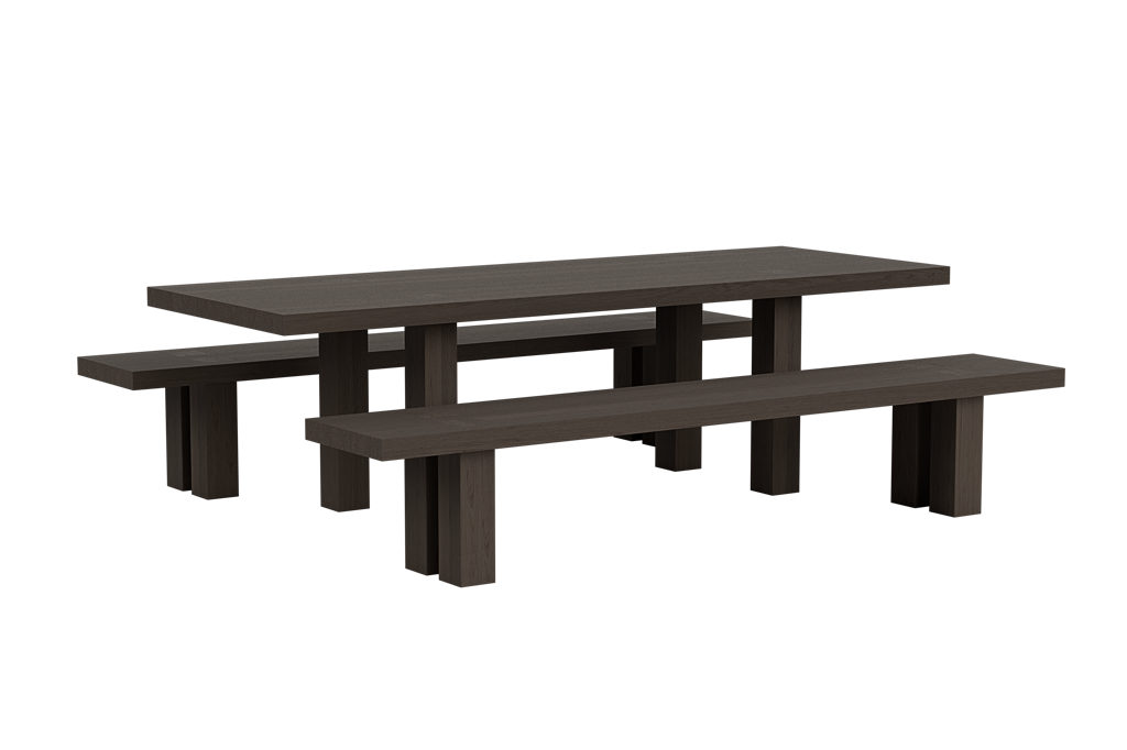 Max Table + Benches 250 cm / 98.4 in, Black Stained Ash, Art. no. 31749 (image 2)