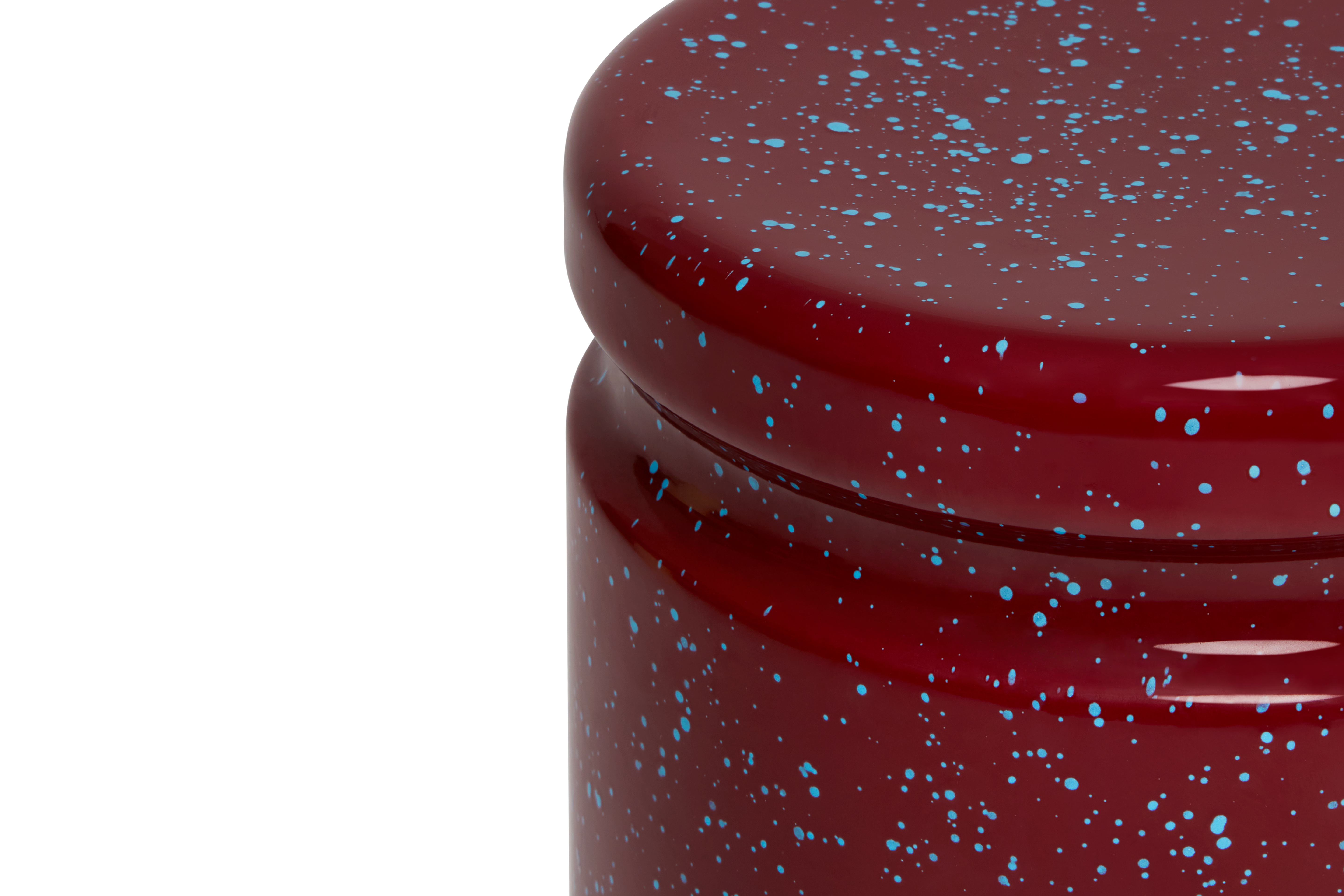 Last Stool, Burgundy / Sky Blue Splatter, Art. no. 31062 (image 3)