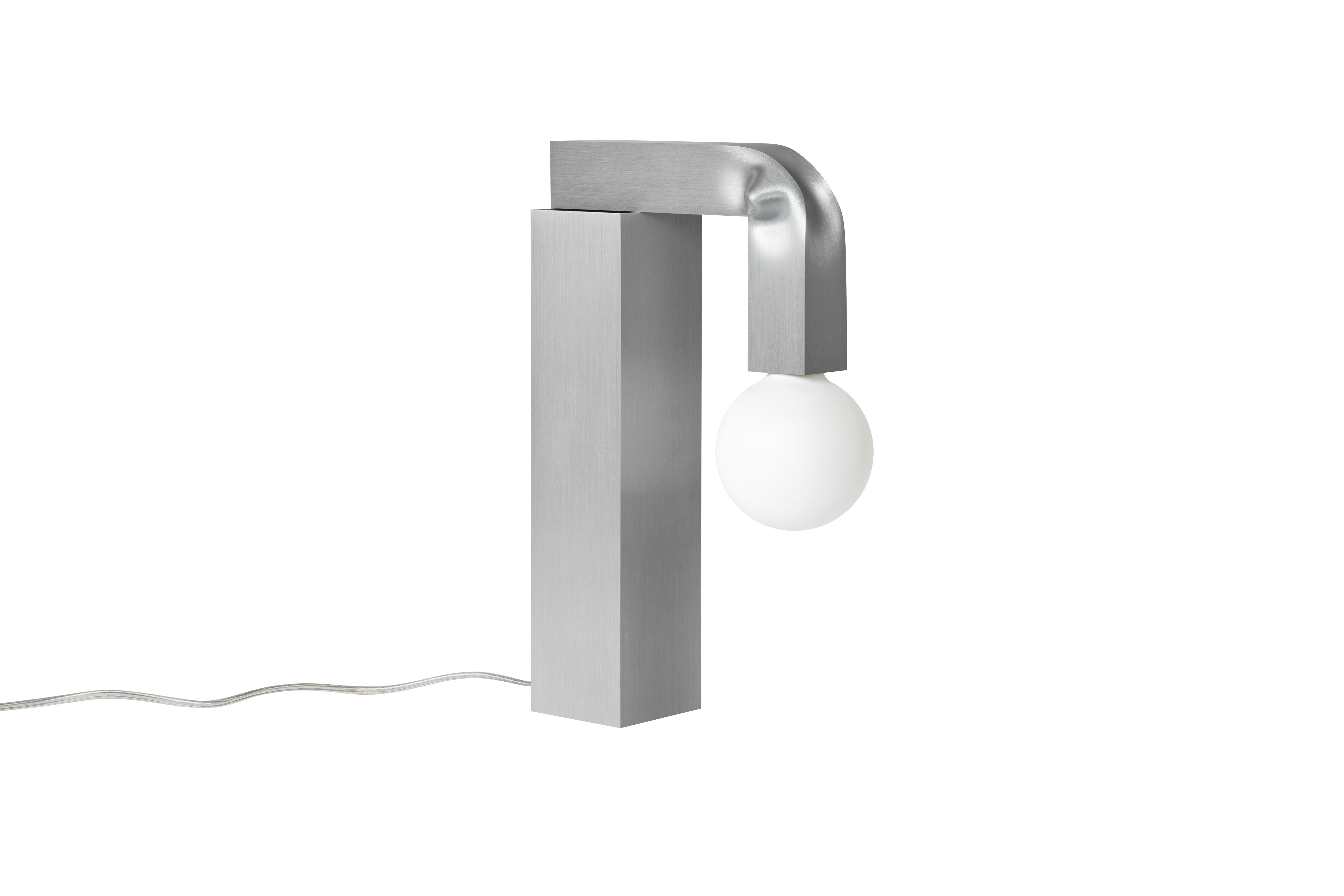 Knuckle Table Lamp (UK Plug), Brushed Aluminum, Art. no. 30656 (image 1)