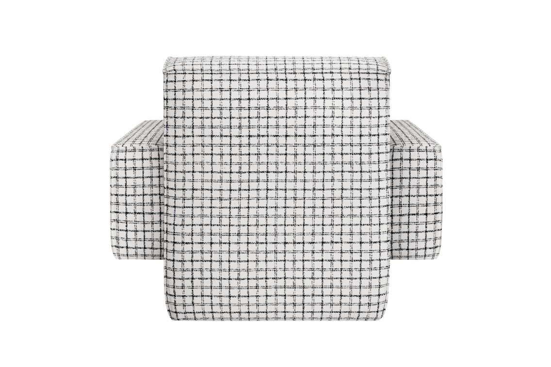 Hunk Lounge Chair With Armrests, Checkered Black / White, Art. no. 31541 (image 4)