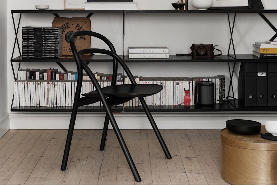 An editorial image featuring Udon Chair and Lift Shelf.
