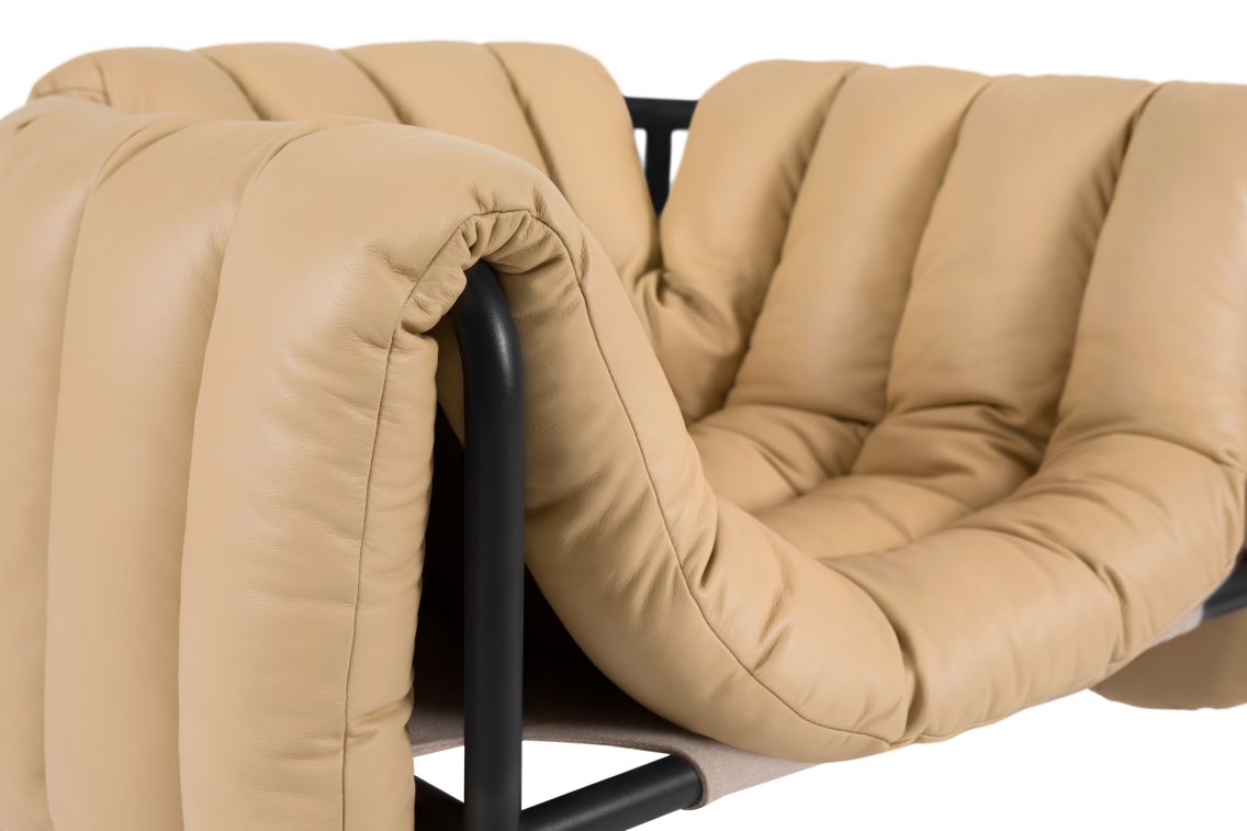 Puffy Lounge Chair, Sand Leather / Black Grey (UK), Art. no. 20642 (image 5)