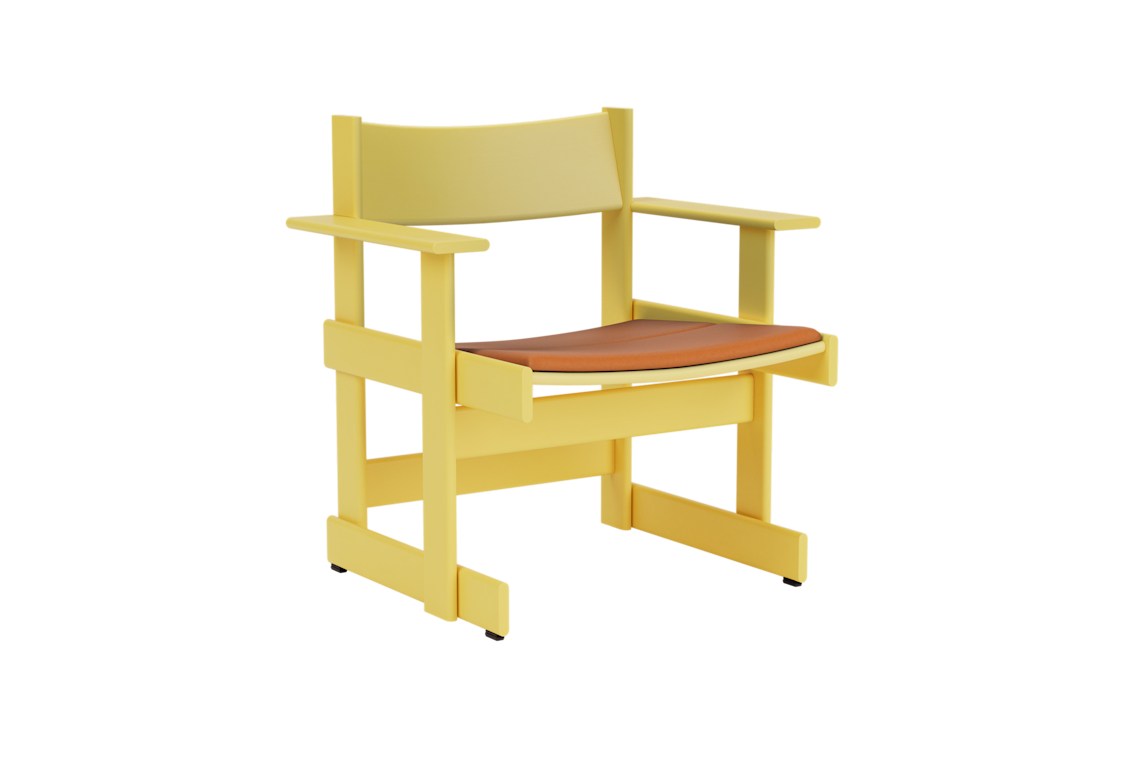 Bullnose Lounge Chair, Yellow / Elmosoft Leather 54035 Seat Pad, Art. no. 31669 (image 1)