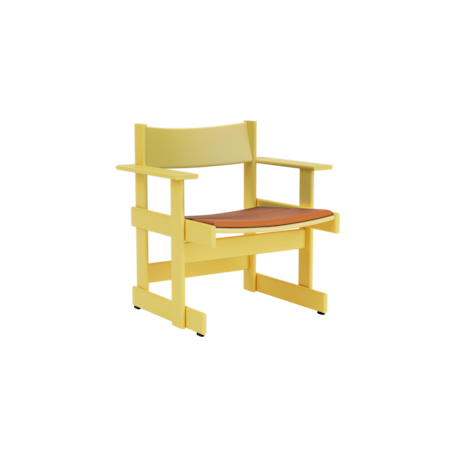 Bullnose Lounge Chair, Yellow / Elmosoft Leather 54035 Seat Pad