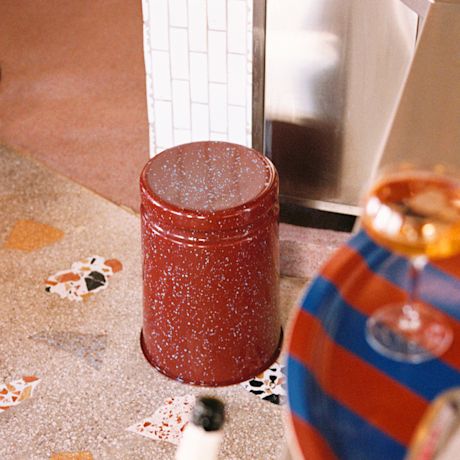 Last Stool, Burgundy / Sky Blue Splatter