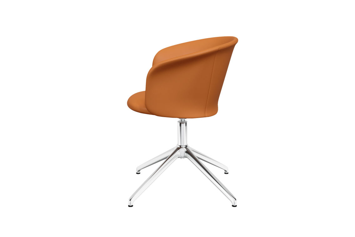 Kendo Swivel Chair 4-star Return, Cognac Leather / Polished (UK), Art. no. 20522 (image 3)
