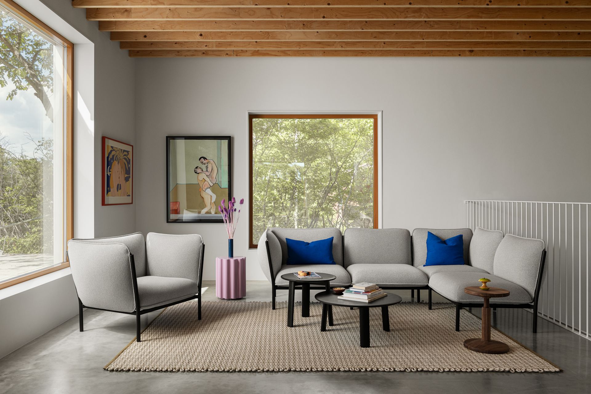 Alle Coffee Coffee Table Small + Medium + Large, Black Oak — Hem