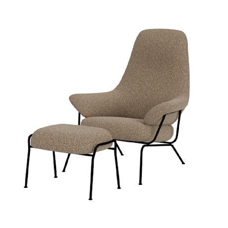 Hai Lounge Chair + Ottoman, Sawdust