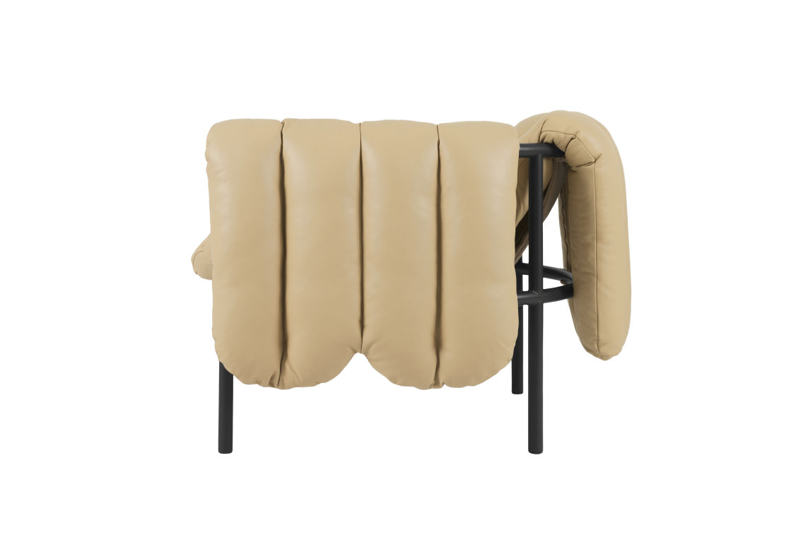 Puffy Lounge Chair, Sand Leather / Black Grey, Art. no. 20196 (image 3)