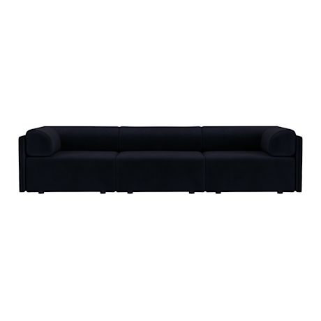 Palo Block 3-seater Sofa Low Back with Armrests, Velluto Coex VL30 (UK)