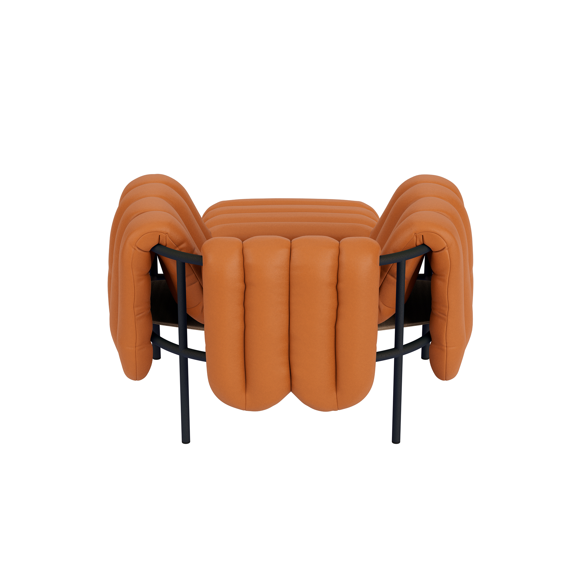 Puffy Lounge Chair + Ottoman, Elmosoft Leather 54035 / Black Grey (UK), Art. no. 90259 (image 5)