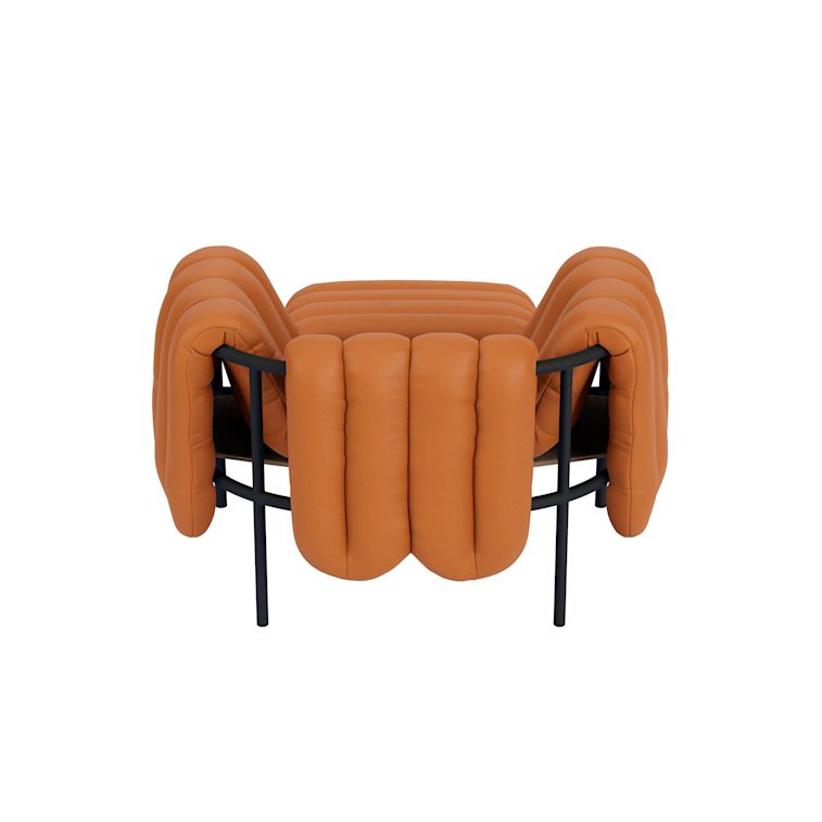 Puffy Lounge Chair + Ottoman, Elmosoft Leather 54035 / Black Grey (UK), Art. no. 90259 (image 5)
