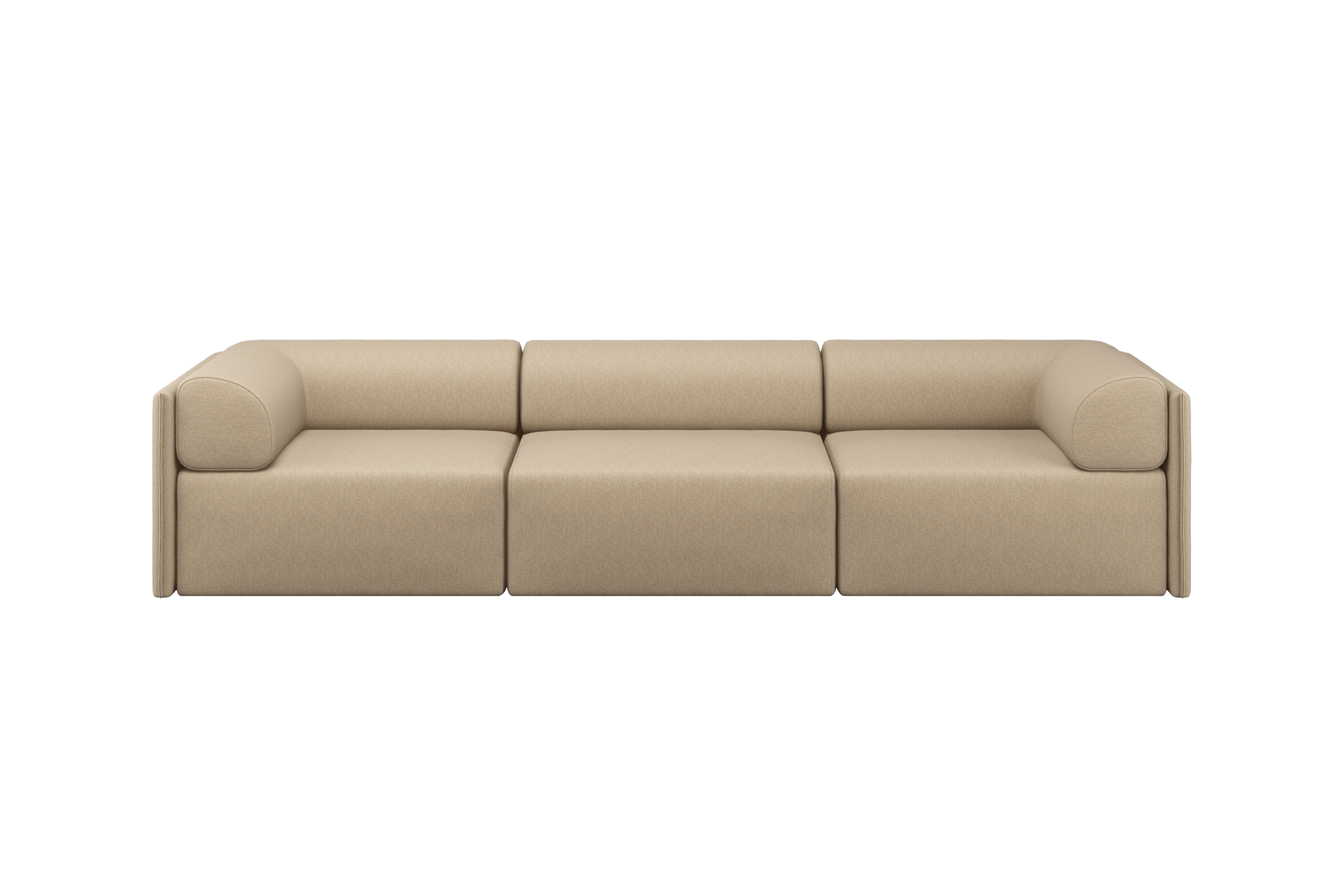 Palo Block 3-seater Sofa Low Back with Armrests, Beige, Art. no. 31408 (image 1)