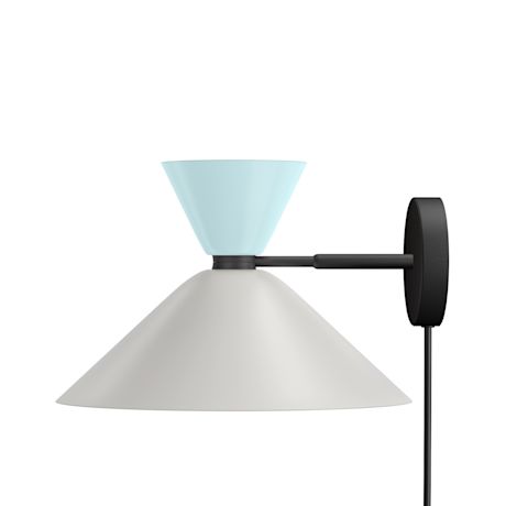 Alphabeta Wall Light + Cable, Soft Blue / Silk Grey