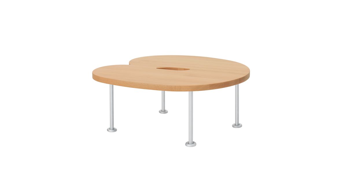 Table Worm Worm Coffee Table Round, Beech/Steel — Hem