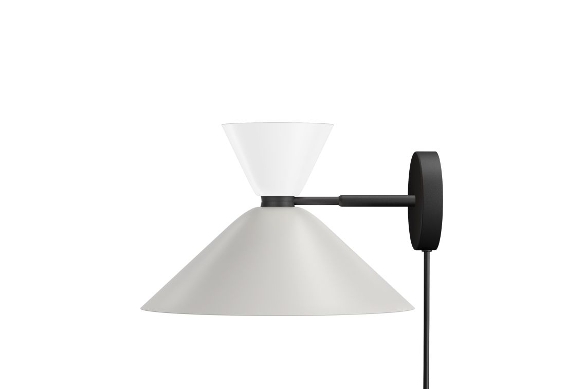 Alphabeta Wall Light + Cable, Signal White / Silk Grey, Art. no. 20386 (image 1)