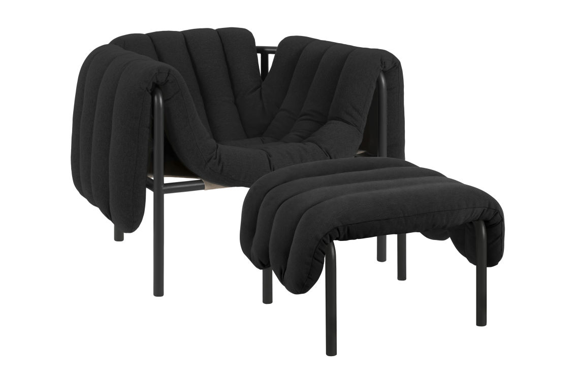 Puffy Lounge Chair + Ottoman, Anthracite / Black Grey (UK), Art. no. 20674 (image 1)