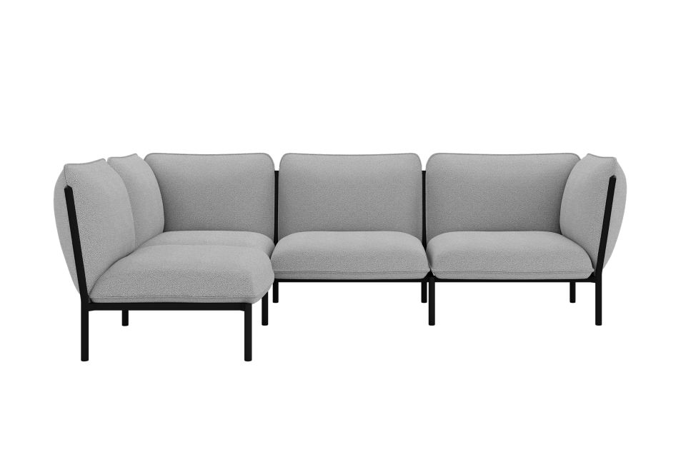 Mint Furniture Delimo 6 Seater Fabric Corner L Shape Sofa Set (Grey) :  : Home & Kitchen