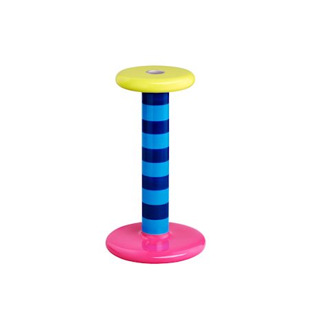 Pesa Candle Holder High, Sky Blue / Night Blue Stripe
