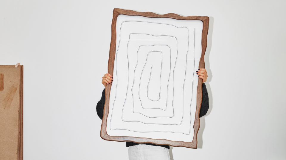 An editorial image for Wiggle Box Frame, a Hem X limited edition piece.