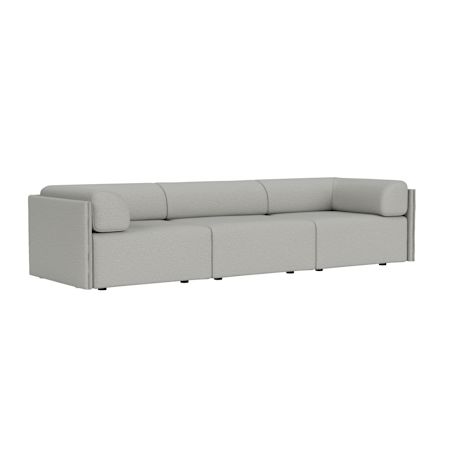 Palo Block 3-seater Sofa Low Back with Armrests, Amdal 130