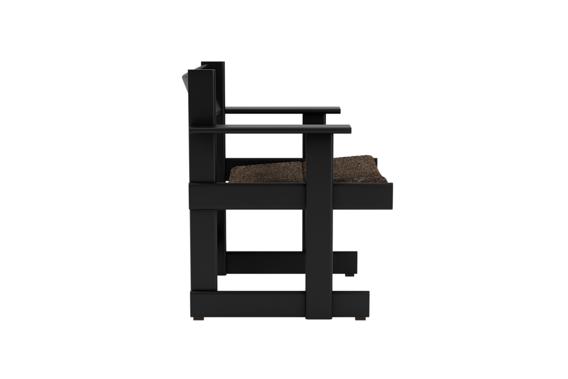 Bullnose Lounge Chair, Black / Taupe Sheepskin Seat Pad, Art. no. 31674 (image 3)