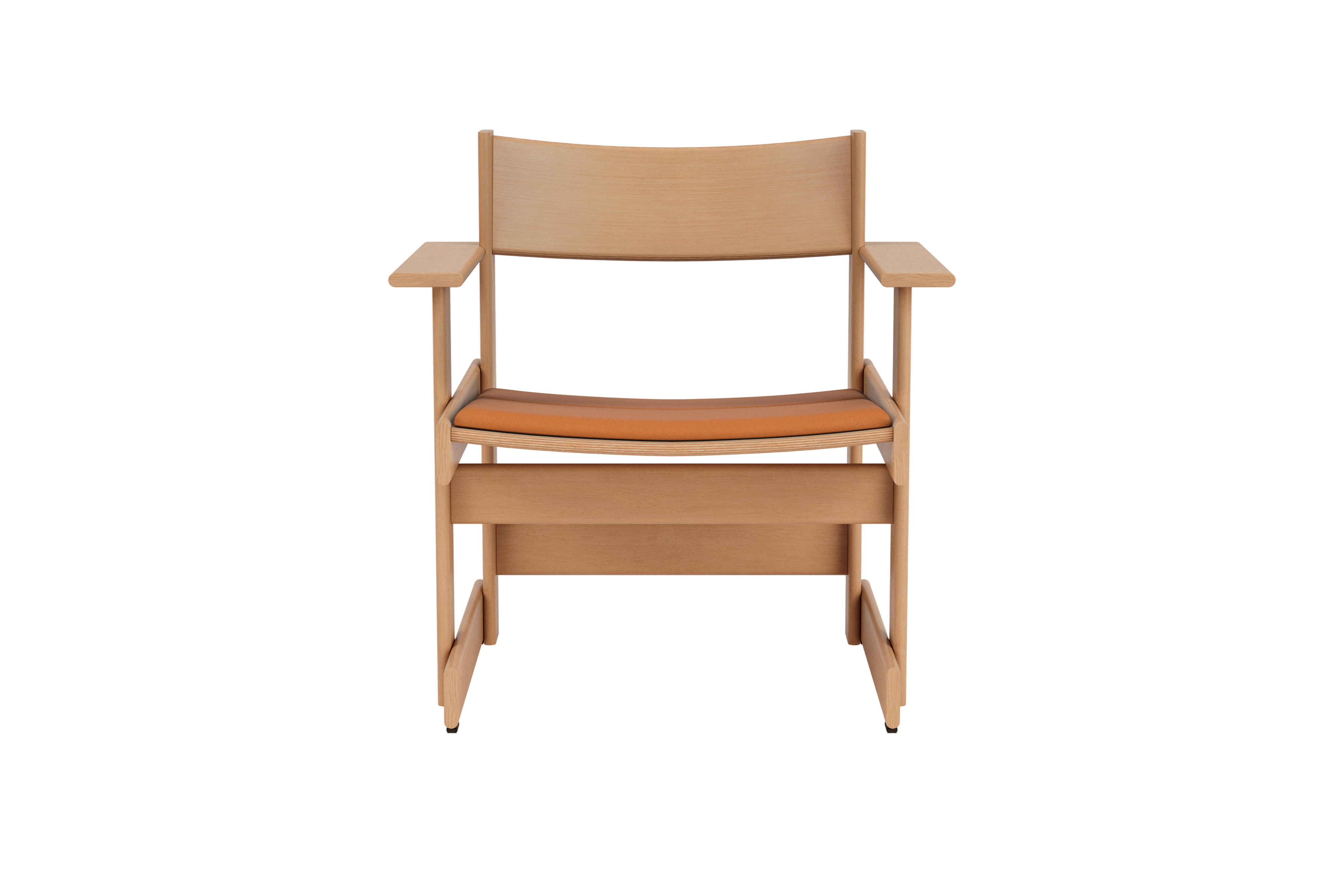 Bullnose Lounge Chair, Natural / Elmosoft Leather 54035 Seat Pad UK, Art. no. 31687 (image 2)