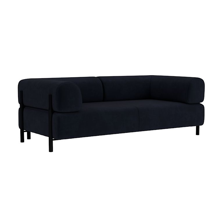Palo 2-seater Sofa with Armrests, Velluto Coex VL30/Black, Art. no. 31876 (image 1)