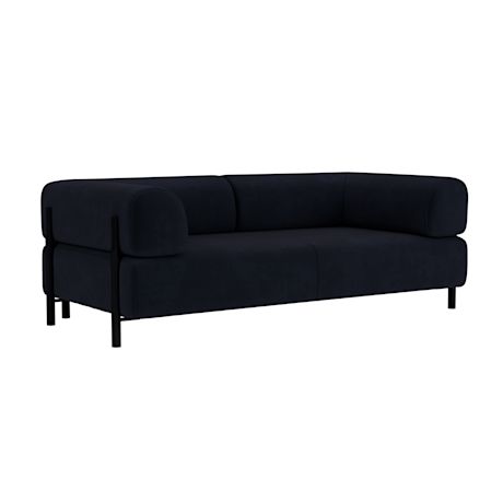 Palo 2-seater Sofa with Armrests, Velluto Coex VL30/Black (UK)