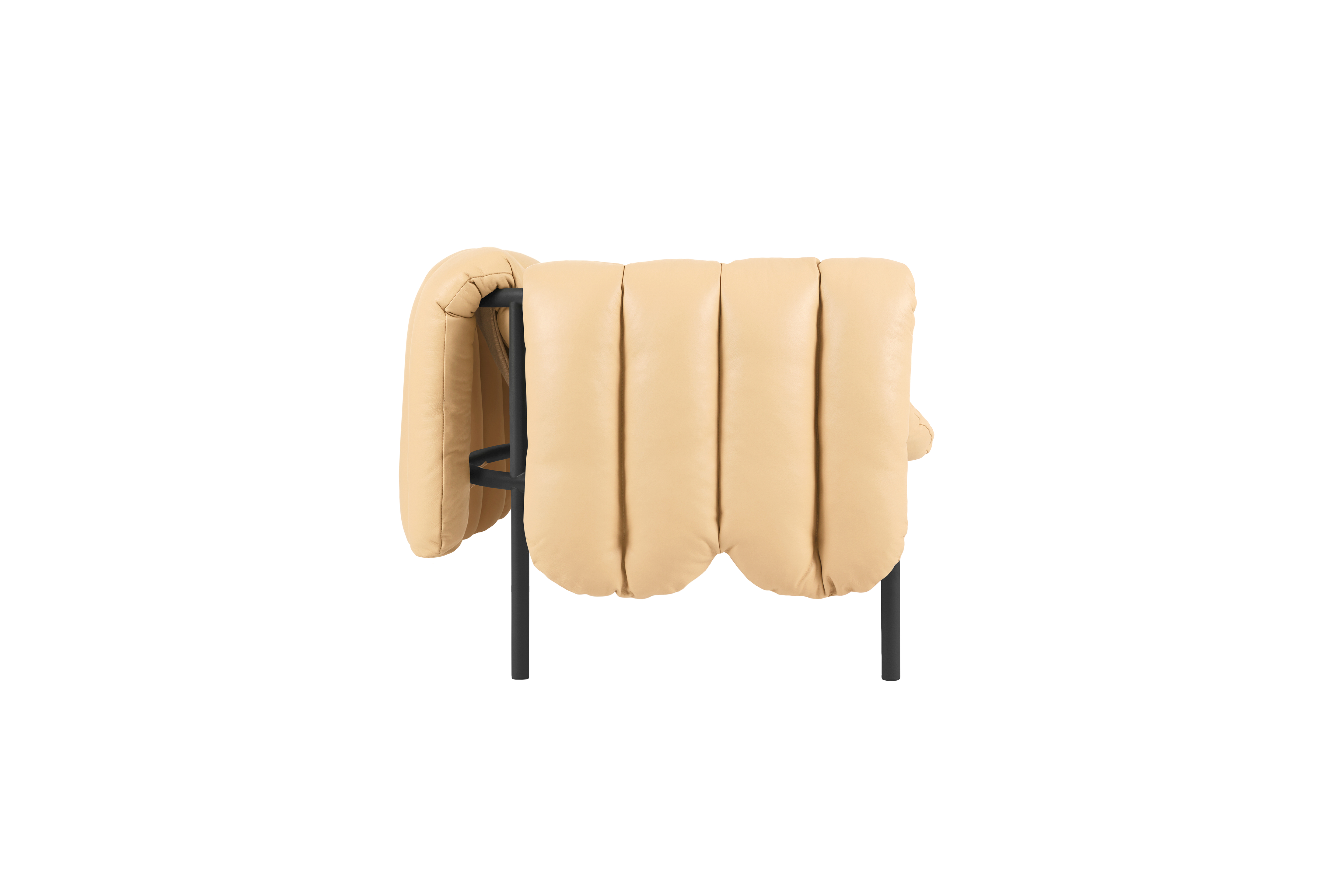 Puffy 2.5-seater Sofa, Sand Leather / Black Grey, Art. no. 20724 (image 3)