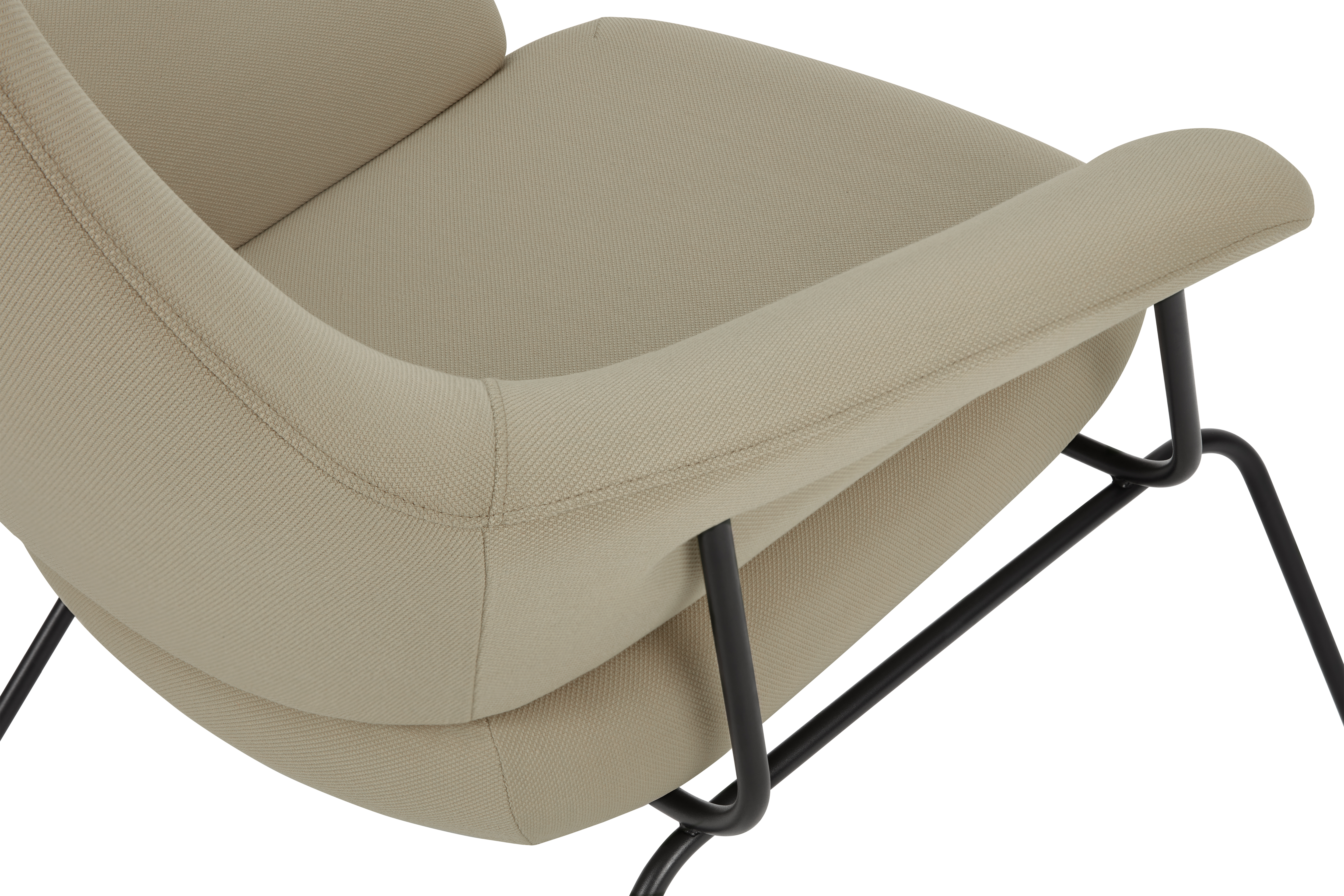 Hai Lounge Chair + Ottoman, Light Beige — Hem