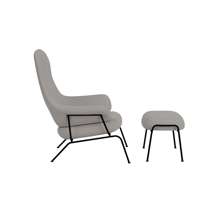 Hai Lounge Chair + Ottoman, Cura 60112/Black, Art. no. 31959 (image 3)