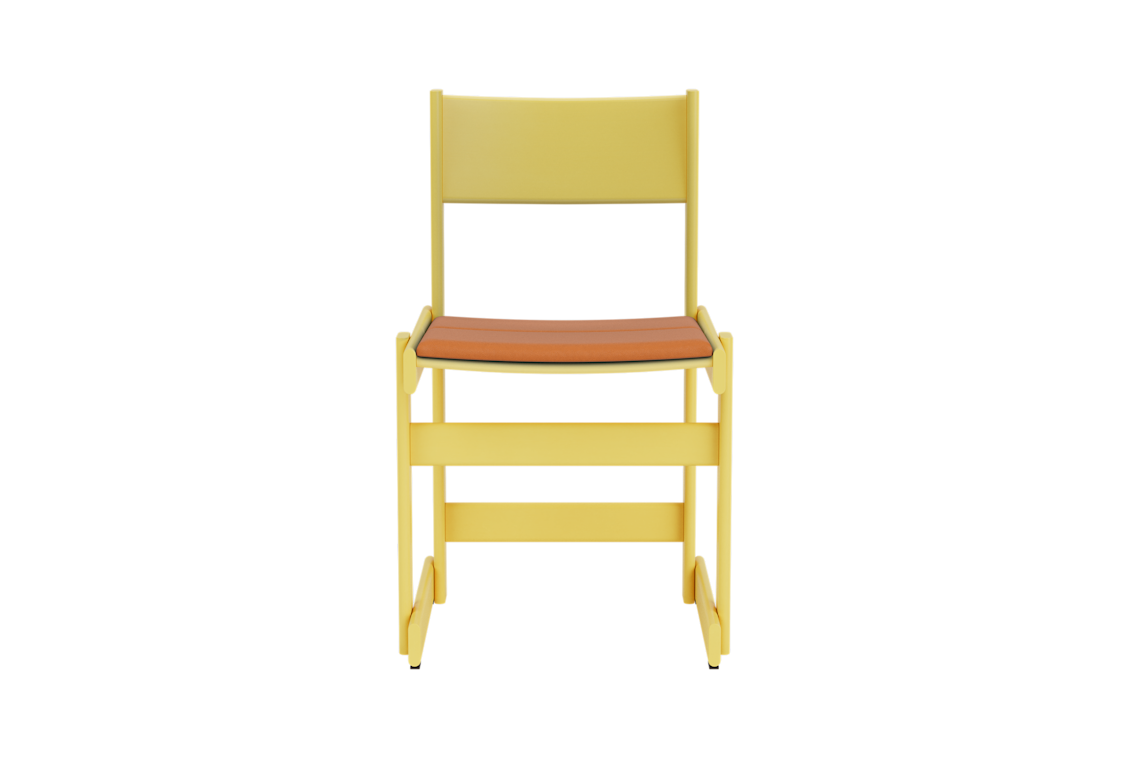 Bullnose Chair, Yellow / Elmosoft Leather 54035 Seat Pad, Art. no. 31662 (image 2)
