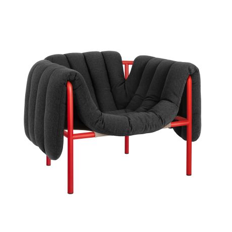 Puffy Lounge Chair, Anthracite / Traffic Red