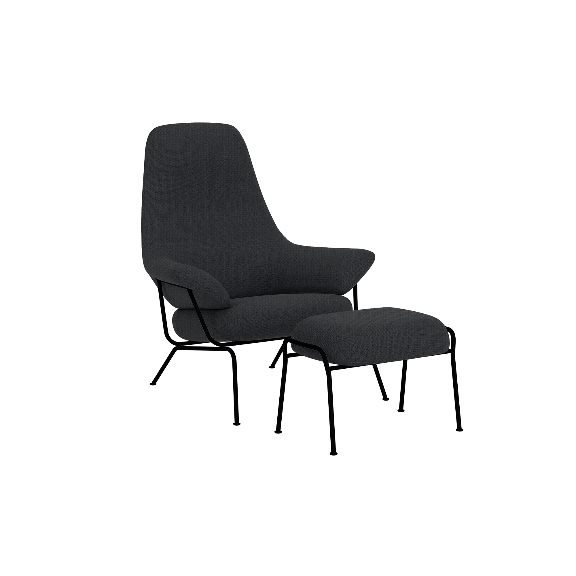 Hai Lounge Chair + Ottoman, Cura 60019/Black, Art. no. 31961 (image 1)
