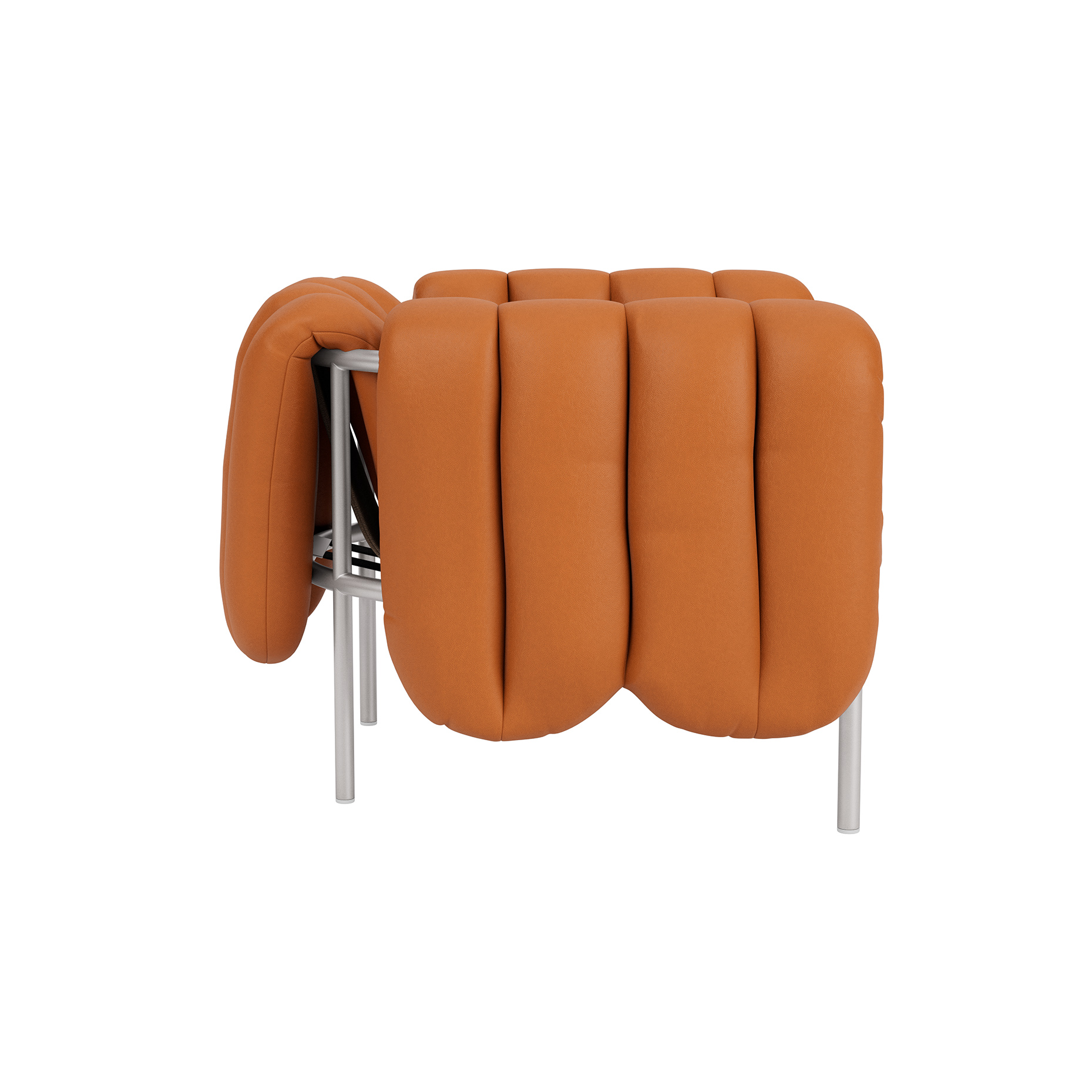 Puffy Lounge Chair, Elmosoft Leather 54035 / Stainless, Art. no. 90124 (image 3)