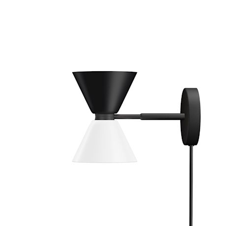 Alphabeta Wall Light + Cable, Jet Black / Signal White