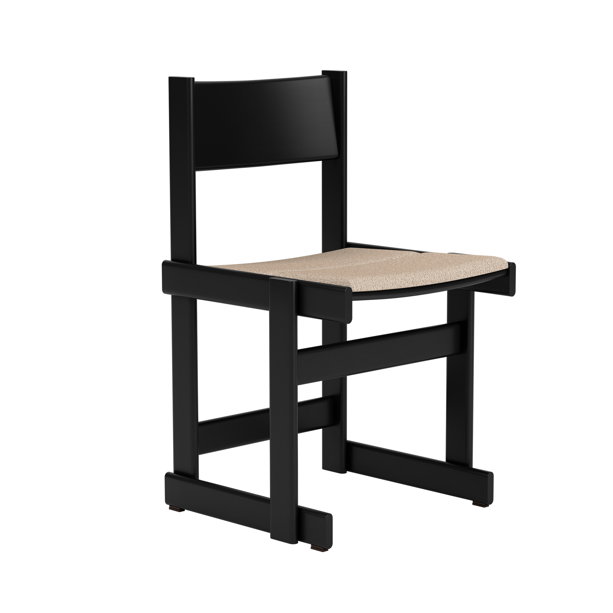 Bullnose Chair, Black / Swan Seat Pad (UK)