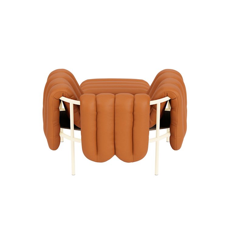 Puffy Lounge Chair + Ottoman, Elmosoft Leather 54035 / Cream, Art. no. 90232 (image 4)