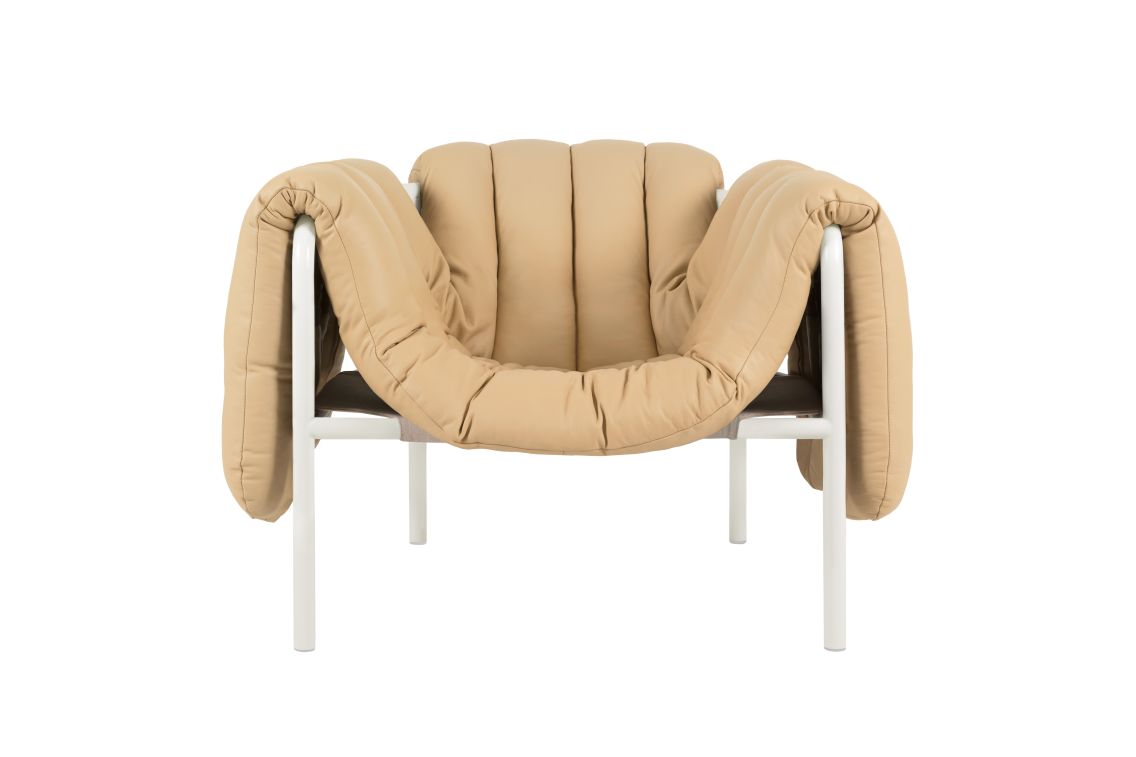 Puffy Lounge Chair, Sand Leather / Cream, Art. no. 20199 (image 2)
