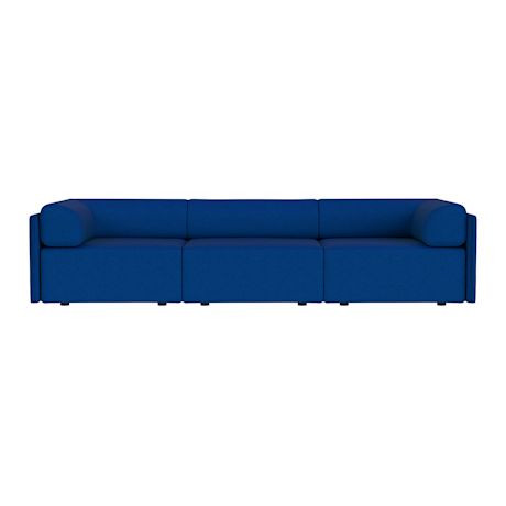 Palo Block 3-seater Sofa Low Back with Armrests, Sera Cobalt