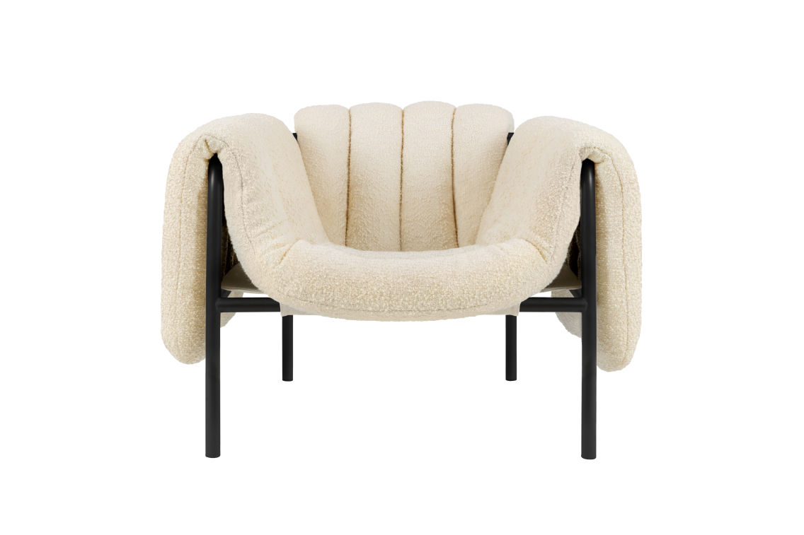 Puffy Lounge Chair, Eggshell / Black Grey, Art. no. 20296 (image 1)